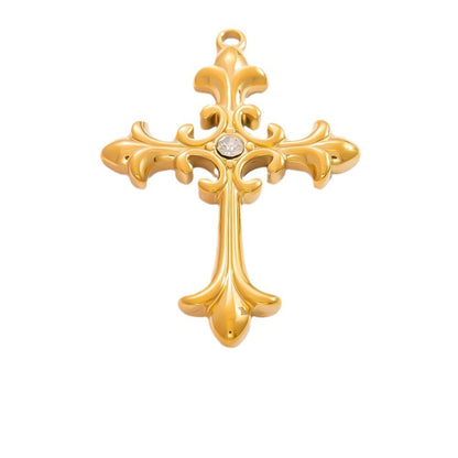 Cross Pendant Accessories DIY Jewelry Stainless Steel 18K Gold Bracelet Necklace