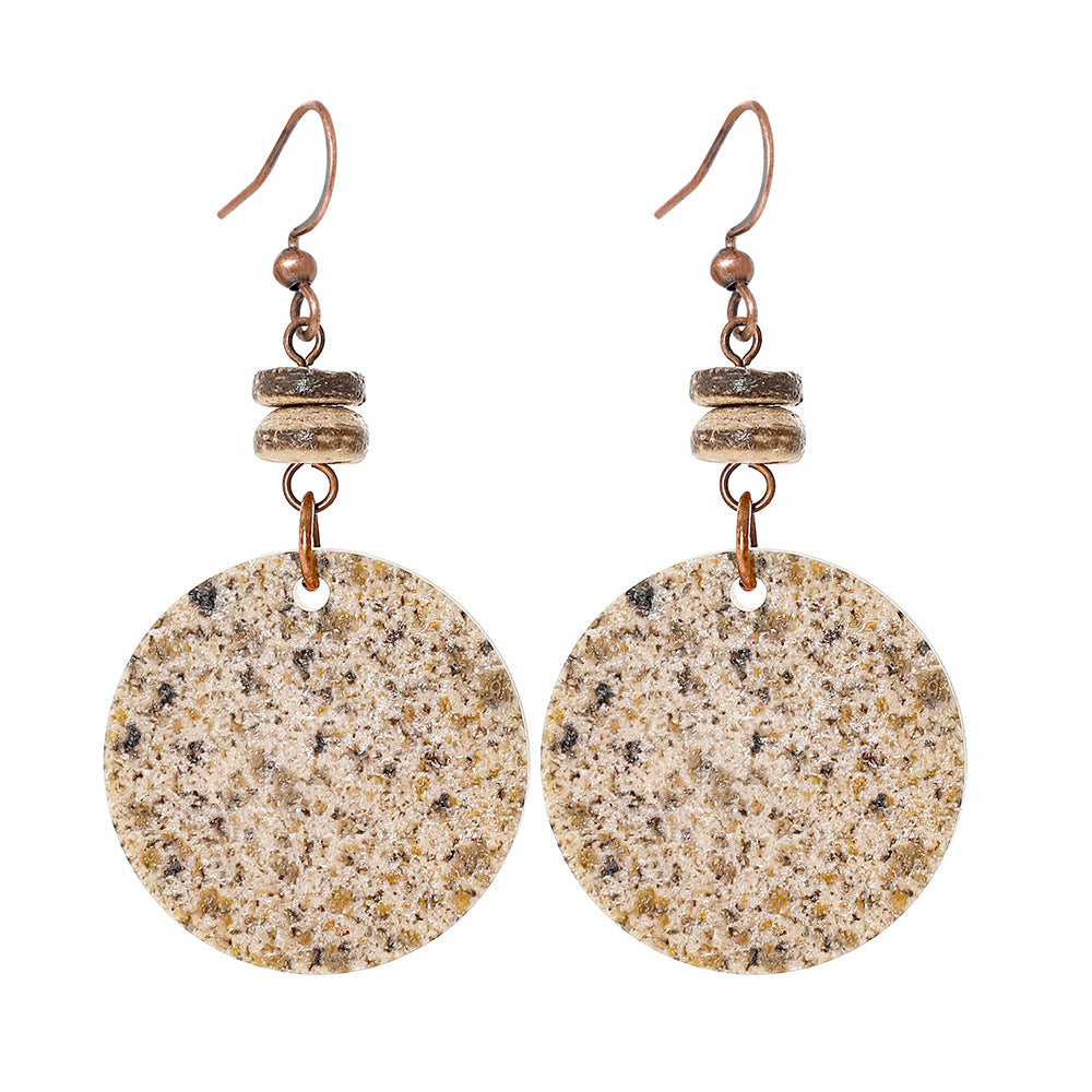 Bohemian Style Geometric Earrings Set with Hollow Design and Tassels