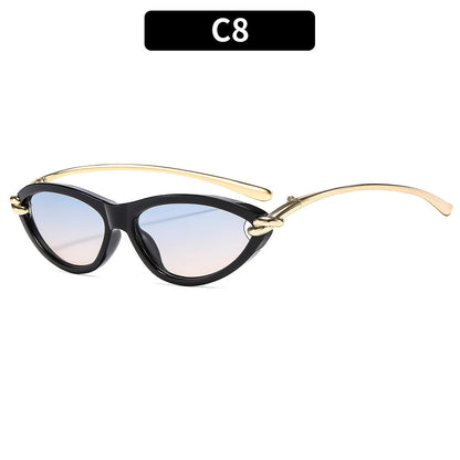 Cat Eye UV400 Sunglasses with Metal Chain Legs