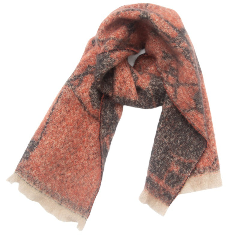 Contrasct Color Floral Print Scarves