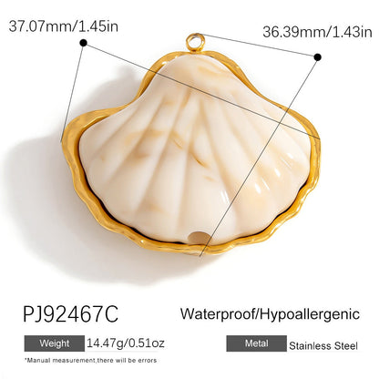 DIY Stainless Steel Jewelry Accessories Colorful Shell Pendant