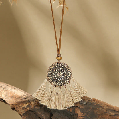 French Bohemian Butterfly Tassel Pendant Necklace