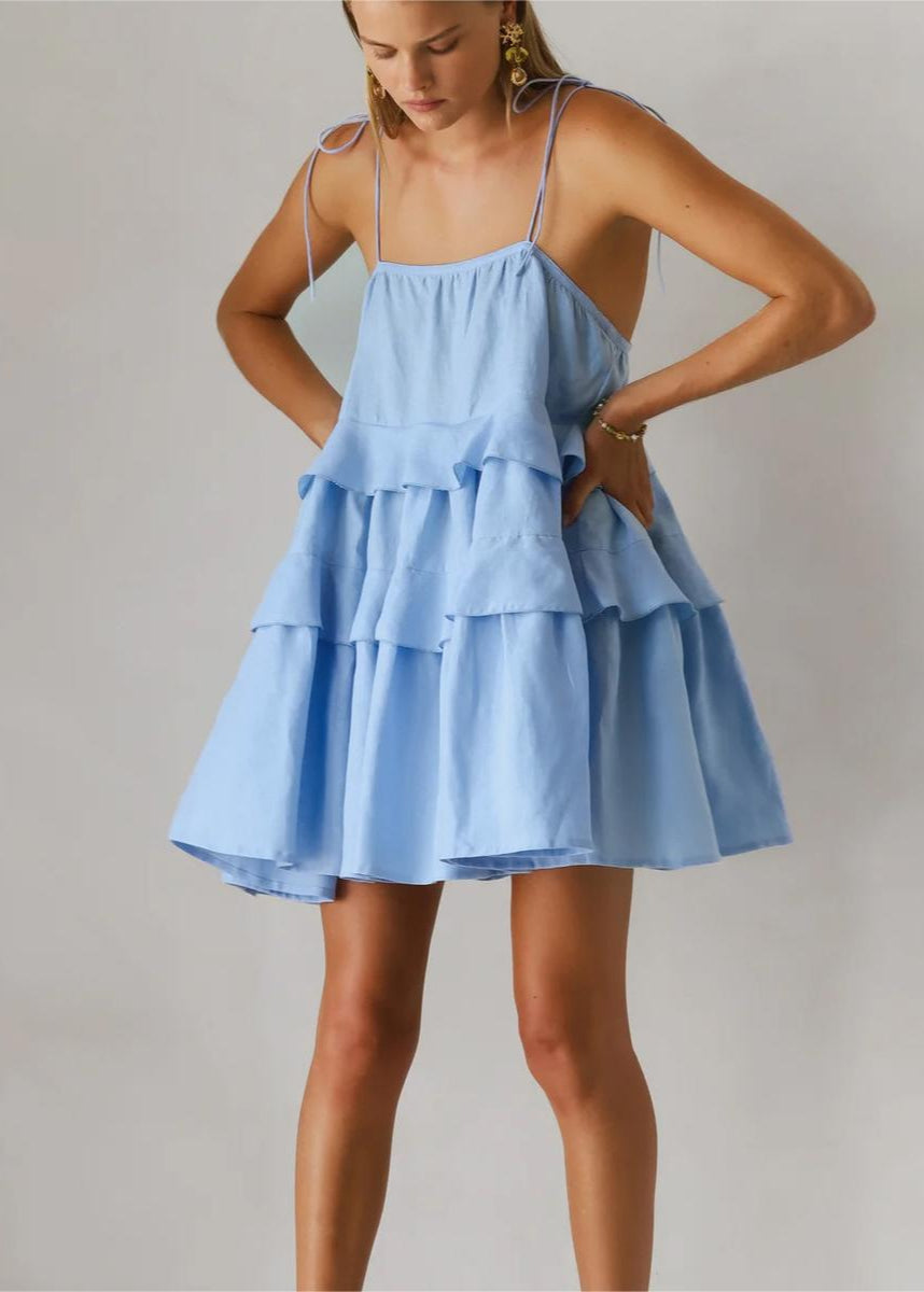 Ruffle Sundress Lightweight Breathable Fabric