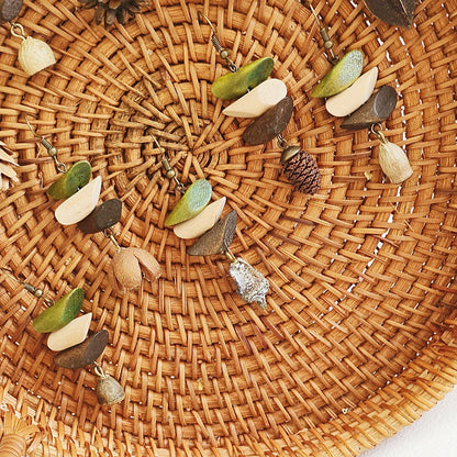 Geometric Vintage Wood Drop Earrings Bohemian Style
