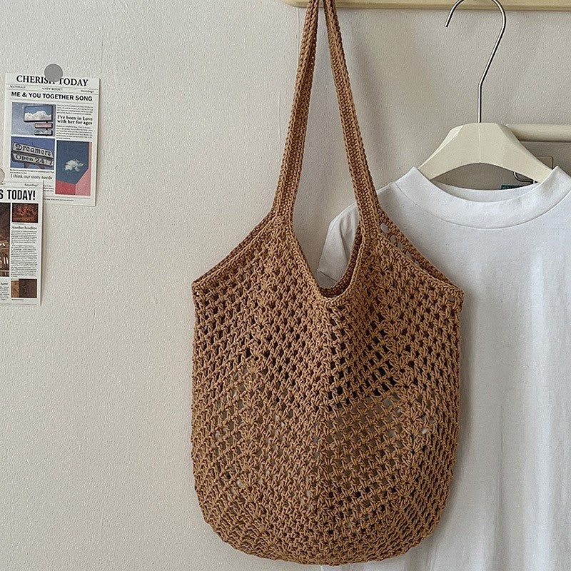 Trendy Woven Tote Bag Casual Chic Handbag