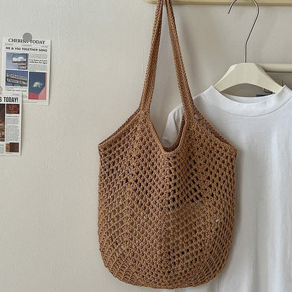 Trendy Woven Tote Bag Casual Chic Handbag