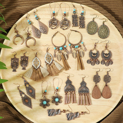 Bohemian Style Vintage Owl Earrings Zinc Alloy Jewelry