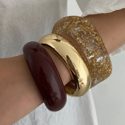 Geometric Transparent Bangle Bracelet for Women