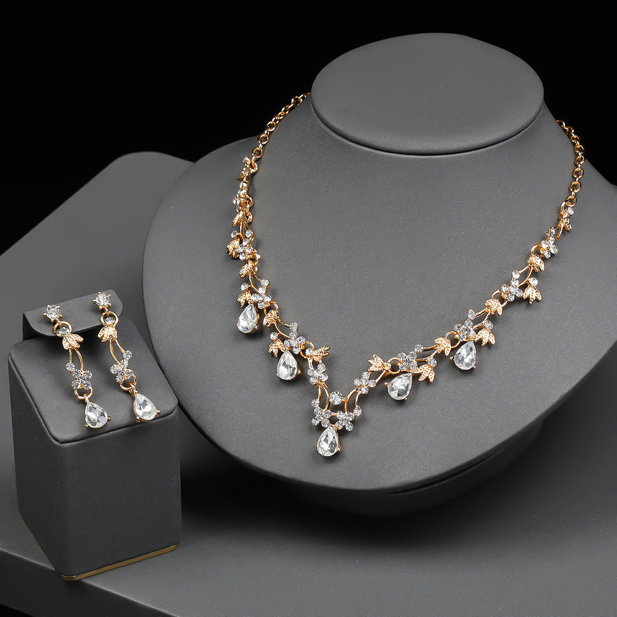 Bridal Crystal Necklace and Earring Set