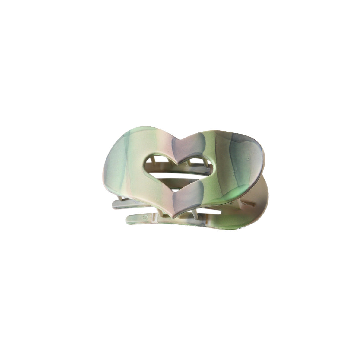 Iridescent Heart Flat Hair Claw Clip