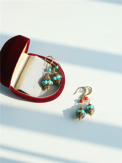 New Nepal Exotic Earrings Jewelry Ethnic Online Celebrity Temperament Contrast Earrings