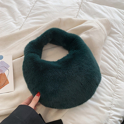 Fluffy Faux Mink Handbag Trendy Casual Tote