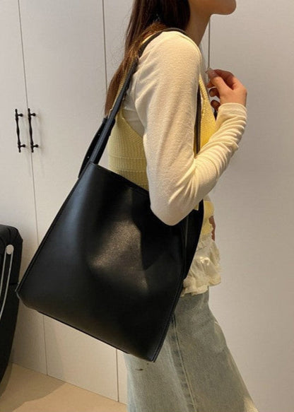 Structured PU Leather Tote With Shoulder Strap