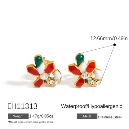 Cartoon Santa Claus Bell Pendant Stainless Steel DIY Necklace and Bracelet Set