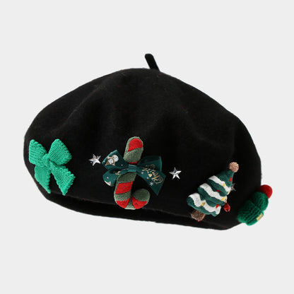 Winter Elegant Wool Blend Christmas Beanie Hat