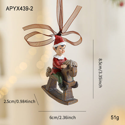 Colorful Resin Christmas Cartoon Hanging Ornament