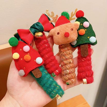 Cute Reindeer Christmas Ponytail Holder Hair Tie