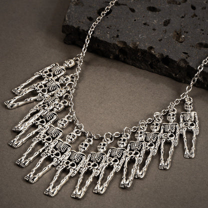 Halloween Stylish Skeleton Skull Claw Necklace