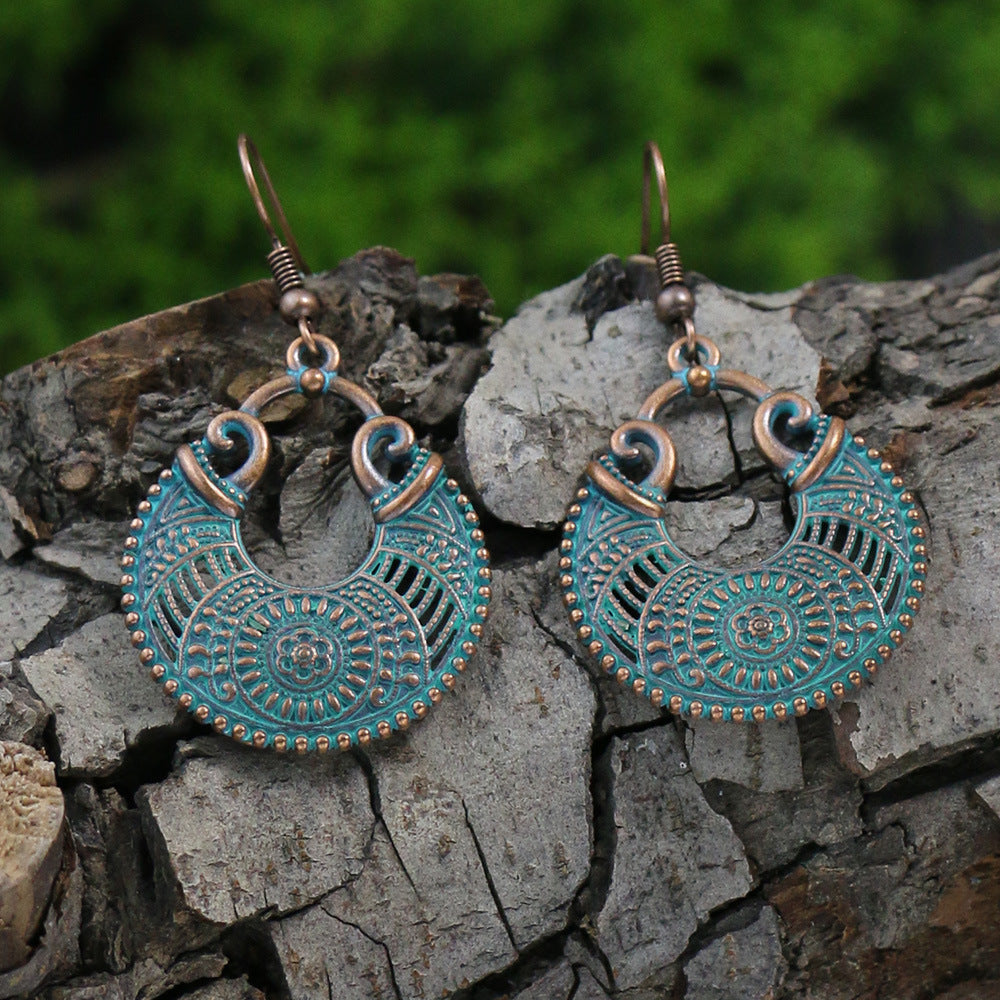 Vintage Bohemian Tassel Drop Earrings Geometric Alloy Jewelry