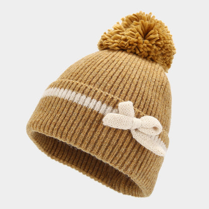 Winter Cute Bow Knot Hat Scarf Gloves Set