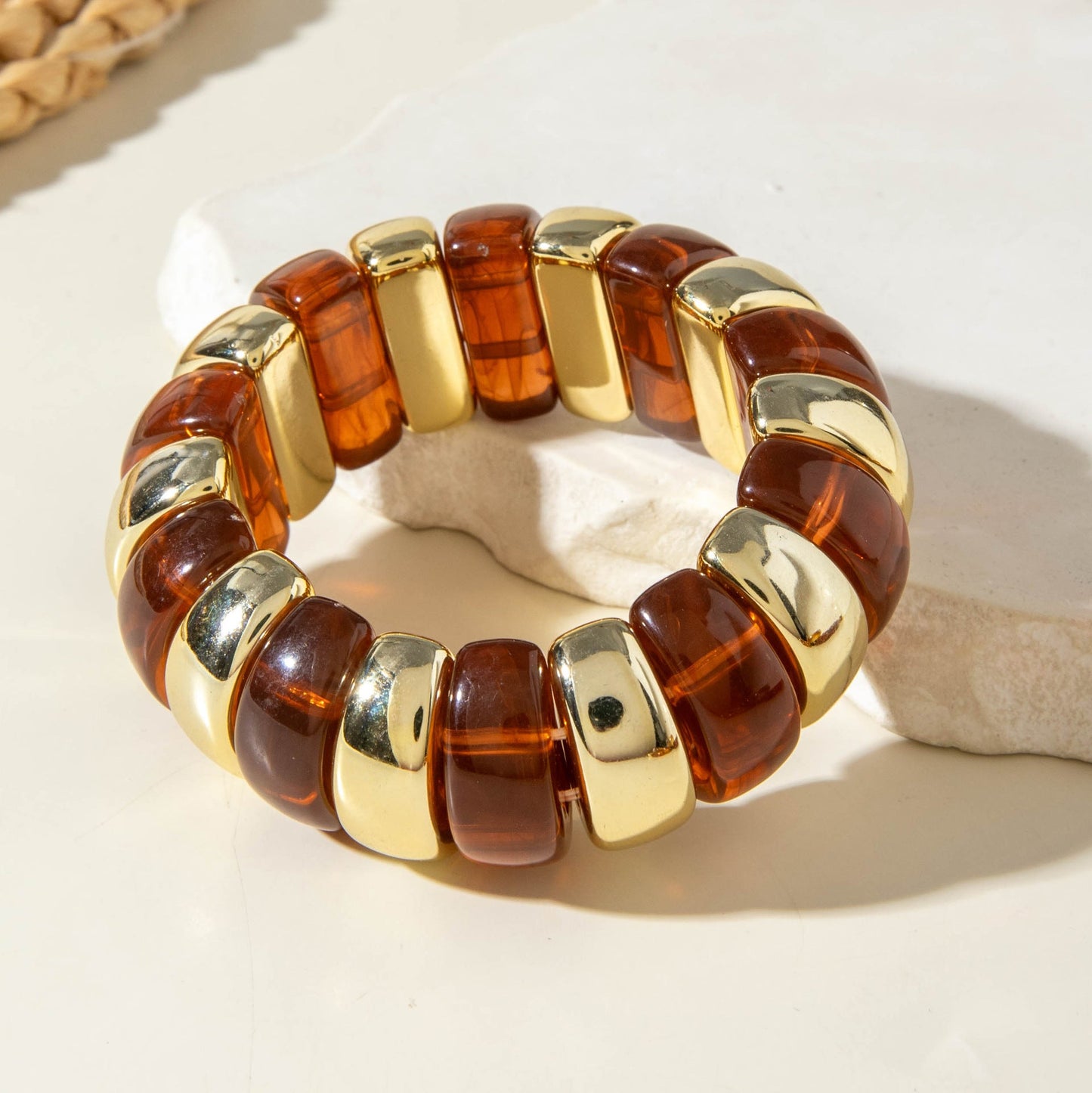 Exaggerated Acrylic Bead Bracelet Set Colorful Retro Jewelry