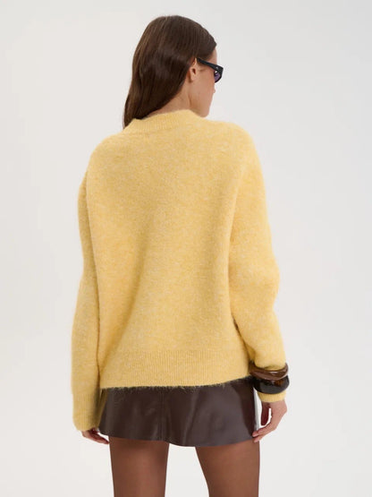 Winter Crew Neck Long Sleeve Pullover Knit Sweater