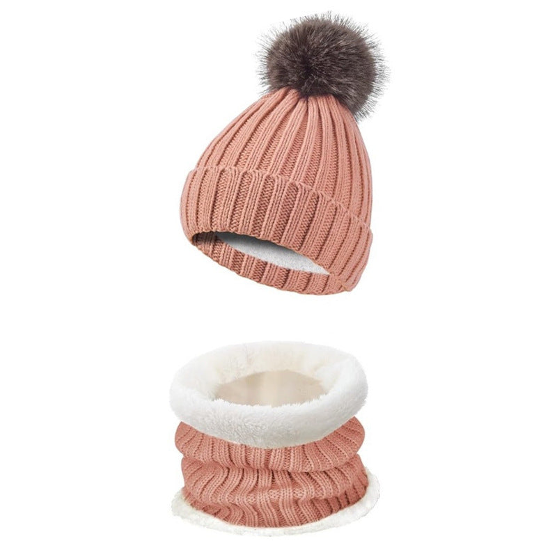 Warm Knitted Winter Scarf, Hat, and Gloves Set