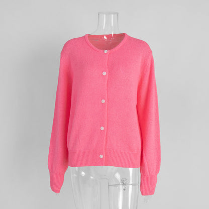 Pastel Color Knit Cardigan Women Comfortable Casual Sweater