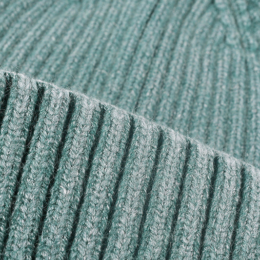 Washed Ribbed Knit Hat Solid Color Beanie