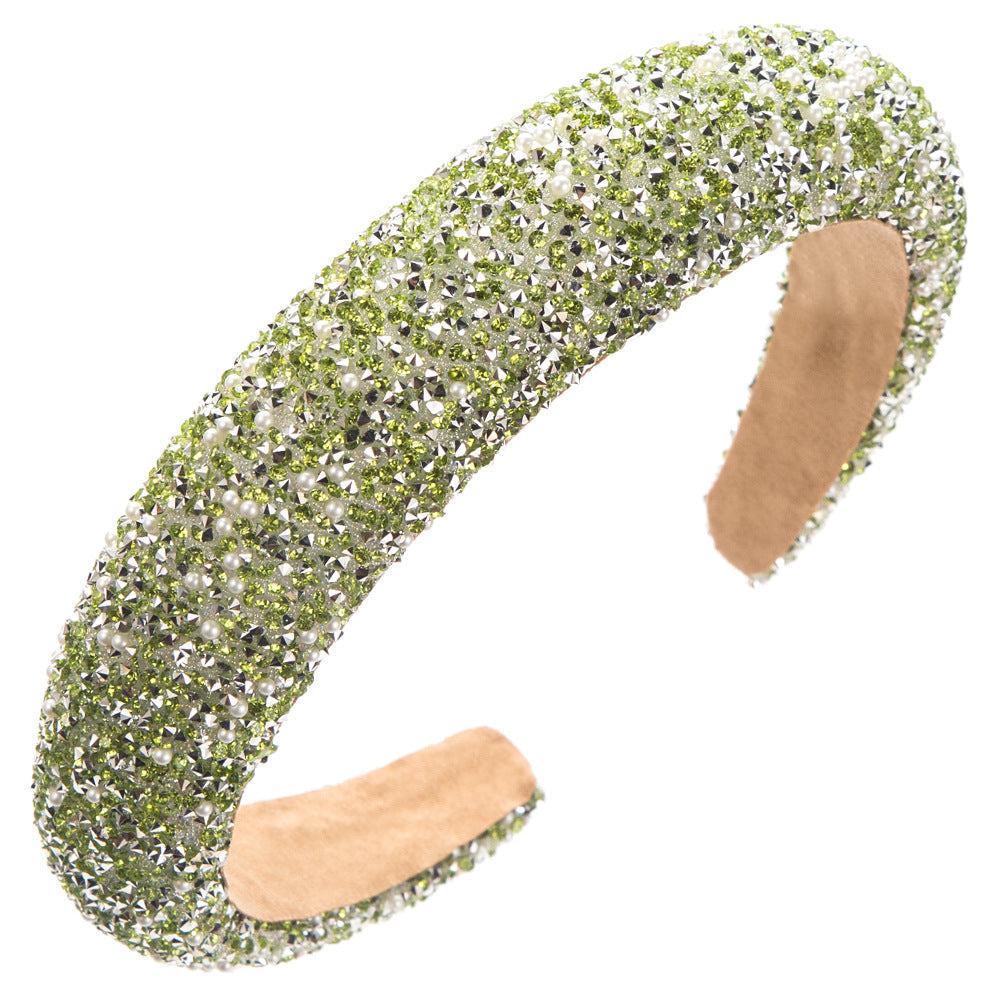 Trendy Pearl Hairband With Rhinestones for Women