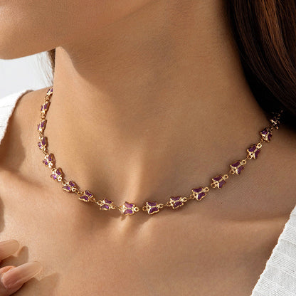 Trendy Green Cubic Zirconia Choker Necklace For Women