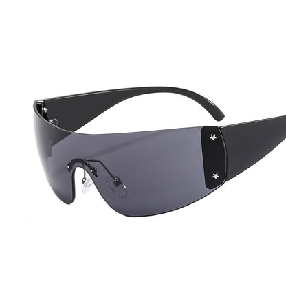 Y2K Star Shaped Rimless Sunglasses Trendy Outdoor Eyewear
