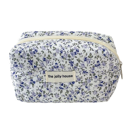 Classic Floral Cosmetic Bag Stylish Portable Travel Organizer