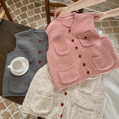 Knitted Vest For Women Solid Color Lightweight Cardigan