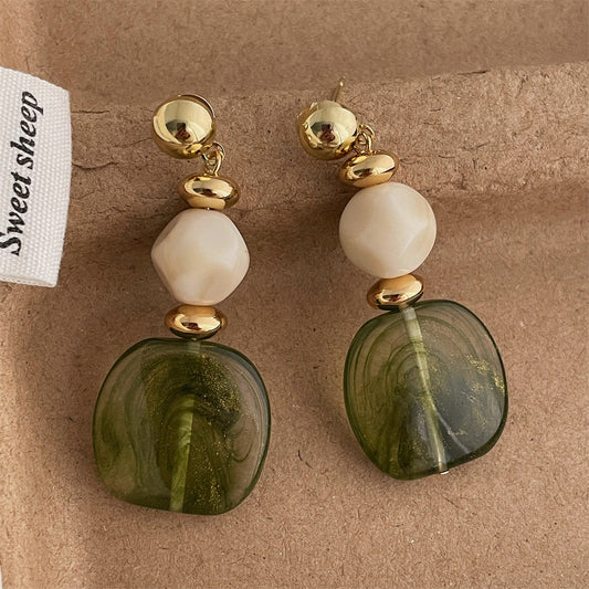 Vintage Geometric Acrylic Drop Dangle Earrings