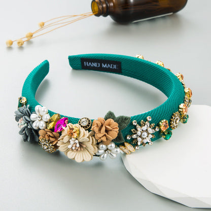 Baroque Pearl Floral Headband Luxury Fashion Hair Accessory