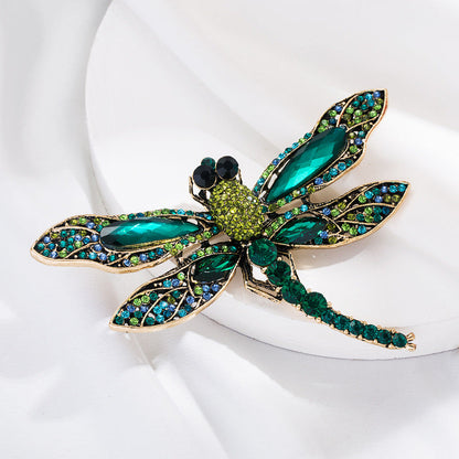 Alloy Rhinestone Dragonfly Brooch Cute Fashion Pin for Women