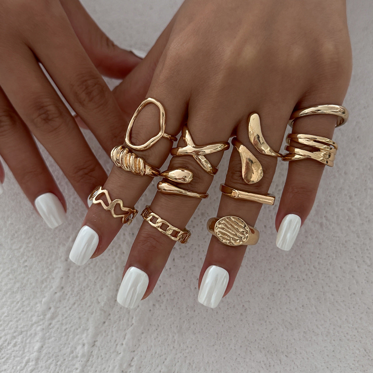 Geometry Design Liquid Metal Rings Trendy & Modern Jewelry