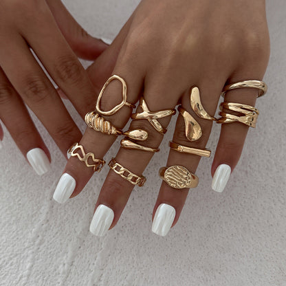 Geometry Design Liquid Metal Rings Trendy & Modern Jewelry