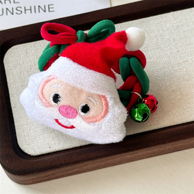 Cute Christmas Tree Braided Velvet Hair Tie