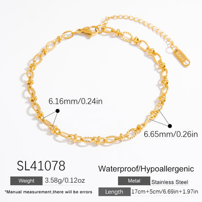 Geometric Stainless Steel 18k Gold Plated Layered Necklace for Women