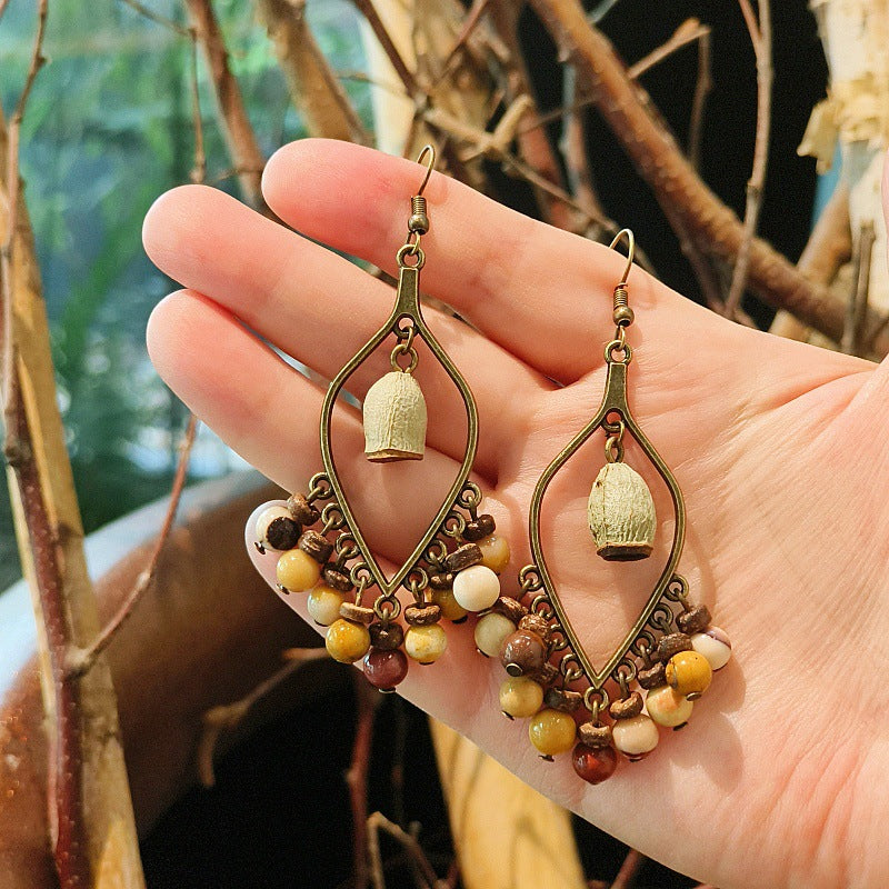 Vintage Chinese Style Tassel Beaded Earrings