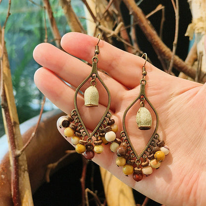 Vintage Chinese Style Tassel Beaded Earrings