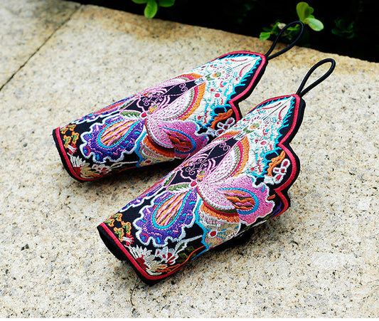 Glove Ethnic Style Bracer Women'S Embroidery Leak Finger Embroidery Wrist Cover Half Finger Bracelet