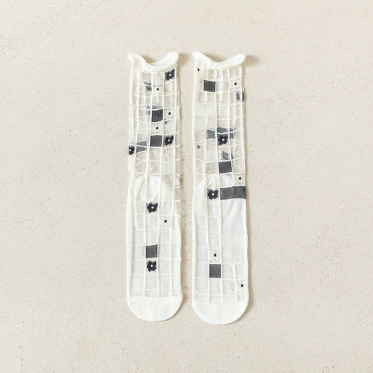 Rufia- Artistic Pattern Sheer Summer Socks