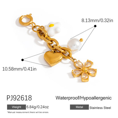 Stainless Steel Bikini Clips with Flower Pearl Pendant DIY Jewelry