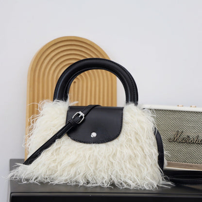 Trendy Fluffy Fur Tote Shoulder Bag