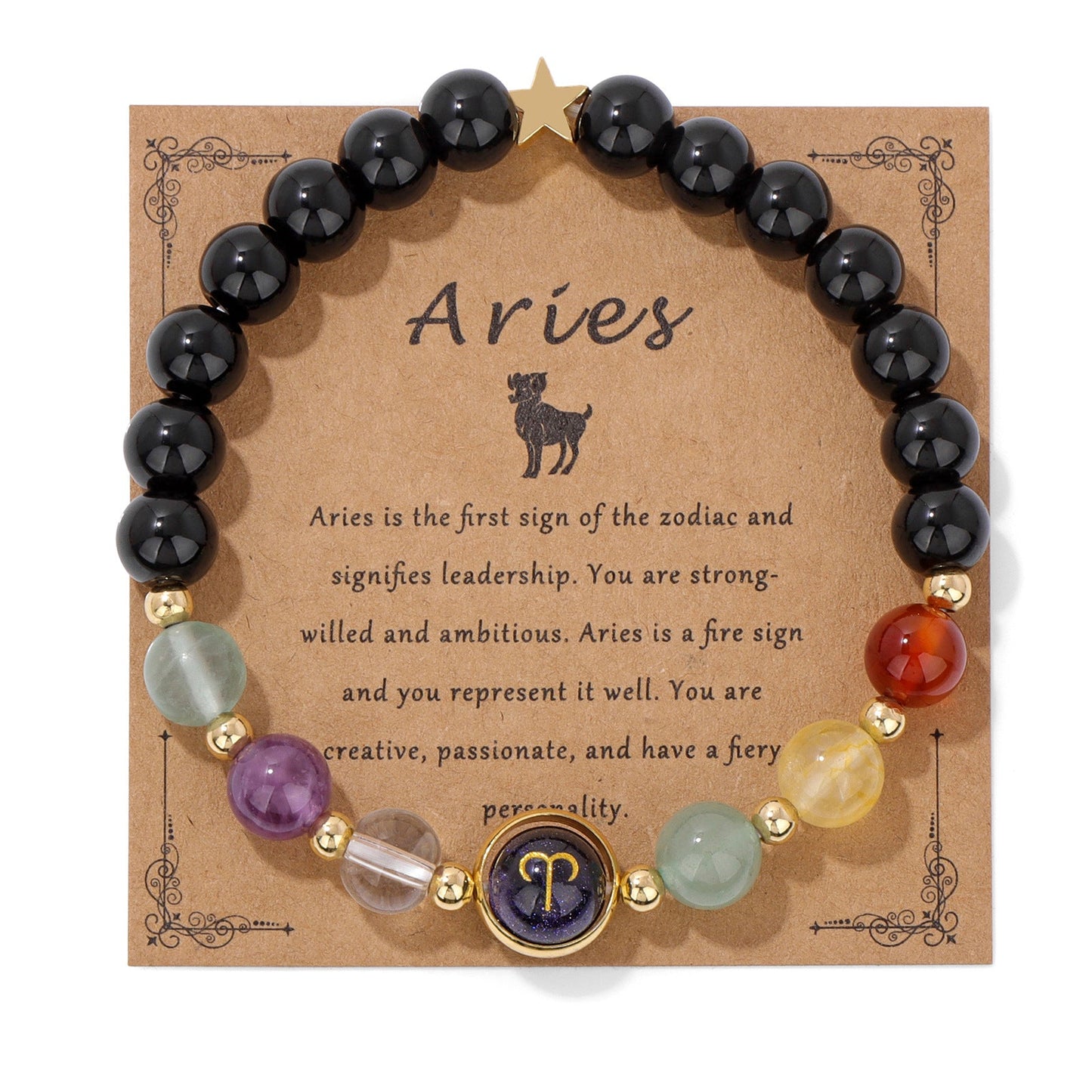 Vintage 12 Constellations Stone Beaded Bracelets
