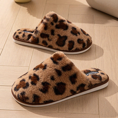 Leopard Plush Soft Warm Slippers
