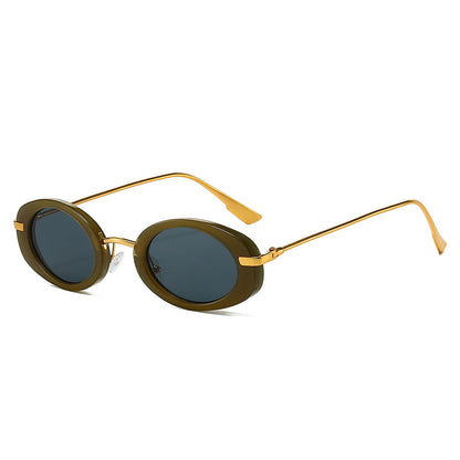 Oval Retro Sunglasses Stylish UV400 Protection Eyewear